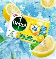 Dettol Lime Fresh (Lime Cool) Bathing Soap Bar with 12hr Freshness (400gm) |Long Lasting Freshness, 100gm Pack of 4
