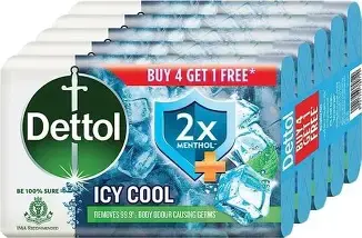 Dettol Lime Fresh (Lime Cool) Bathing Soap Bar with 12hr Freshness (400gm) |Long Lasting Freshness, 100gm Pack of 4