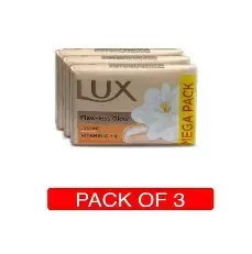 Lux Flaw-less Glow Bathing Soap infused with Vitamin C & E | For Superior Glow | 150g x 3