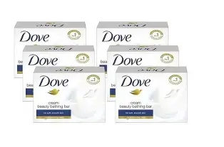 Dove Cream Beauty Bathing Bar 50 g - Pack of 6 (Free Dove Shampoo 8.5ml)