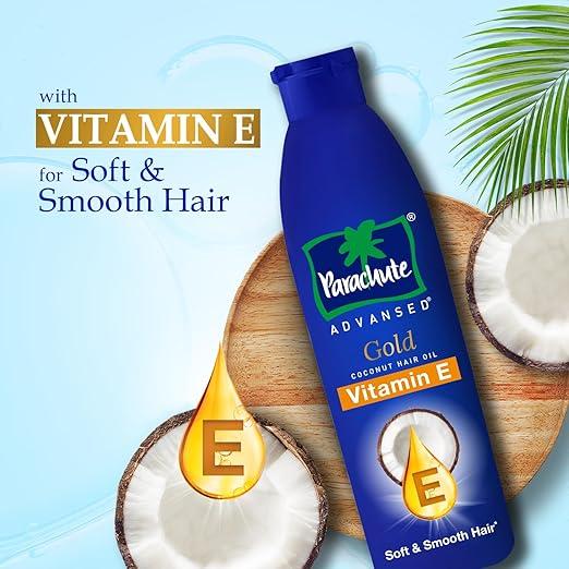 Parachute Advansed Gold Vitamin E Coconut Hair Oil| Long & Soft Hair | For All Hair Type| No Paraben & Silicones| 300ml
