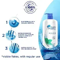 Head & Shoulders Cool Menthol Anti Dandruff Shampoo for Women & Men,